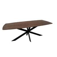 Taalika table à manger rectangulaire en noyer et métal 240cm