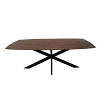 Taalika table à manger rectangulaire en noyer et métal 240cm