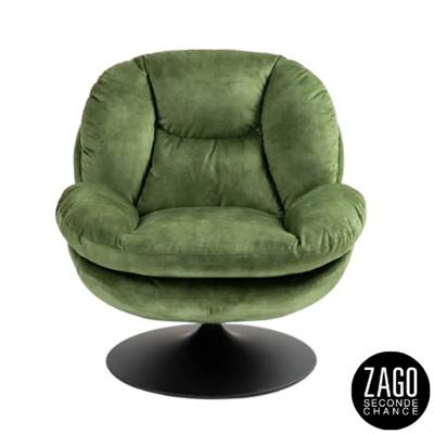 Topi fauteuil pivotant velours vert