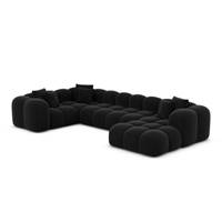 Cotton canapé panoramique angle droit en velours noir