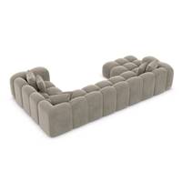 Cotton canapé panoramique angle gauche en velours beige foncé