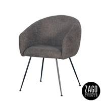 Vadim fauteuil en tissu marron et ambre