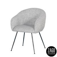 Vadim fauteuil en tissu gris clair tweedé