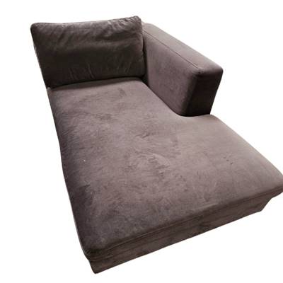 Méridienne gauche en velours gris anthracite