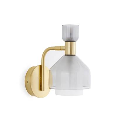 Simora applique laiton et verre fumé