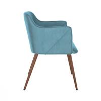 Konna chaise avec accoudoirs en velours bleu