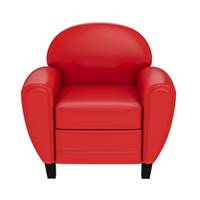 Westfild fauteuil rouge en croute de cuir enduite