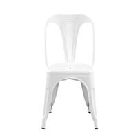 Lix chaise en métal industrielle blanc mat