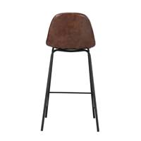 Vladi chaise de bar vintage en cuir synthétique marron H65