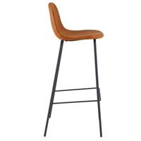 Vladi chaise de bar vintage en cuir synthétique camel H75