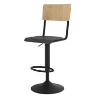 Glavo chaise de bar réglable en bois clair et noir
