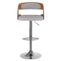 Burr chaise de bar réglable et pivotante en tissu gris clair