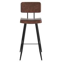 Birmingham chaise de bar en cuir synthétique marron H76