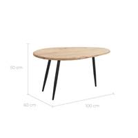 Temis table basse en bois d'acacia et pieds en métal noir