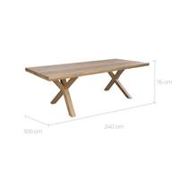 Dubai table de jardin en bois de teck massif 240