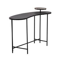 Myra console en bois noir étagère aspect laiton brossé