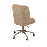 Tulipe chaise de bureau rotative à roulettes en tissu jaune miami et laiton