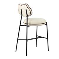 Amago tabouret de bar en tissu texturé blanc H71cm