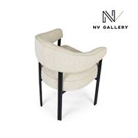 Glorysse chaise avec accoudoirs en tissu bouclé blanc