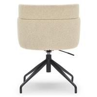 Baita chaise de bureau rotative en tissu tweedé beige sable et métal noir