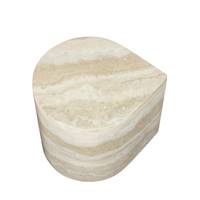 Lanister table d'appoint beige effet travertin H42