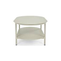 Saona table basse d'extérieur ovale en métal gris clair taupe
