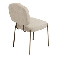 Breka chaise en tissu beige cappuccino et métal chocolat