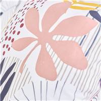 Sunshine parure de lit 220x240 coton imprimé fleurs rose/jaune 12.8