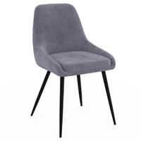 Mady lot de 4 chaises en velours demi-accoudoirs bleu, gris clair et foncé