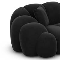 Dolban fauteuil en velours noir effet nuage