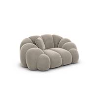 Dolban fauteuil en velours beige foncé effet nuage