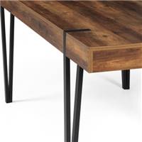Edena table à manger pieds épingles en bois effet vieilli et noir