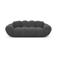 Sigono canapé 2 places en tissu texturé gris anthracite