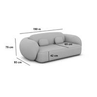 Bulane canapé 2 places en tissu texturé beige