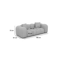 Cotton canapé 2 places en tissu texturé gris clair