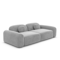 Buccana canapé 2 places en velours gris clair