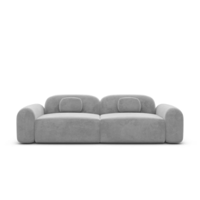 Buccana canapé 2 places en velours gris clair