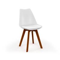 Jenna chaise scandinave blanche bois de hêtre foncé