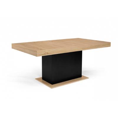 Felix table à manger extensible 160-200 bois et pied central noir