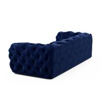 Layor canapé 3 places en velours capitonné bleu foncé