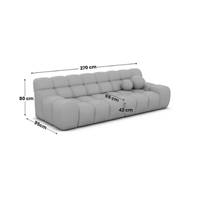 Boon canapé 4 places en tissu texturé gris clair
