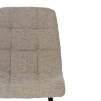 Nancy chaise matelassée taupe en tissu grosse maille pieds métal