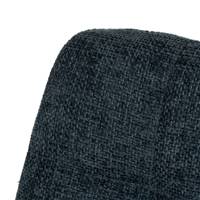 Nancy chaise matelassée bleue en tissu grosse maille pieds métal