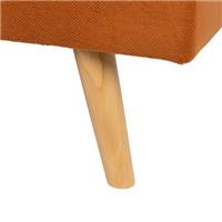 Alex Canapé-lit convertible en tissu orange terracotta et bois