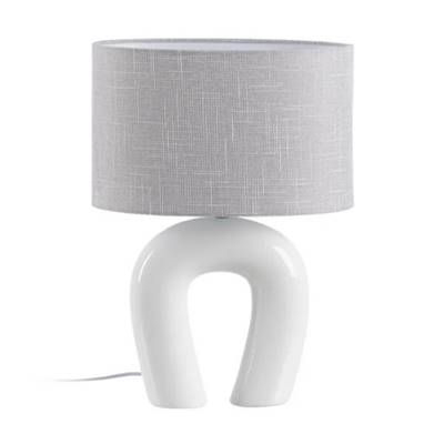 Monarch lampe de table en céramique blanc gris 1 arche