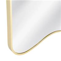 Gubi grand miroir mural organique aluminium doré H180cm