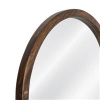 Ilena grand miroir arrondi en bois de paulonia foncé H160cm