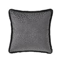 Kay coussin en velours motif léopard gris 45x45