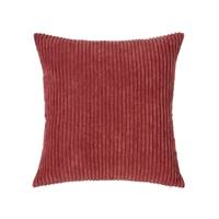 Rasha coussin velours rayure polyester terracotta 45x45