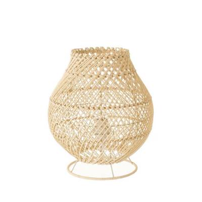 Buri lampe de table en métal et osier naturel goutte H27